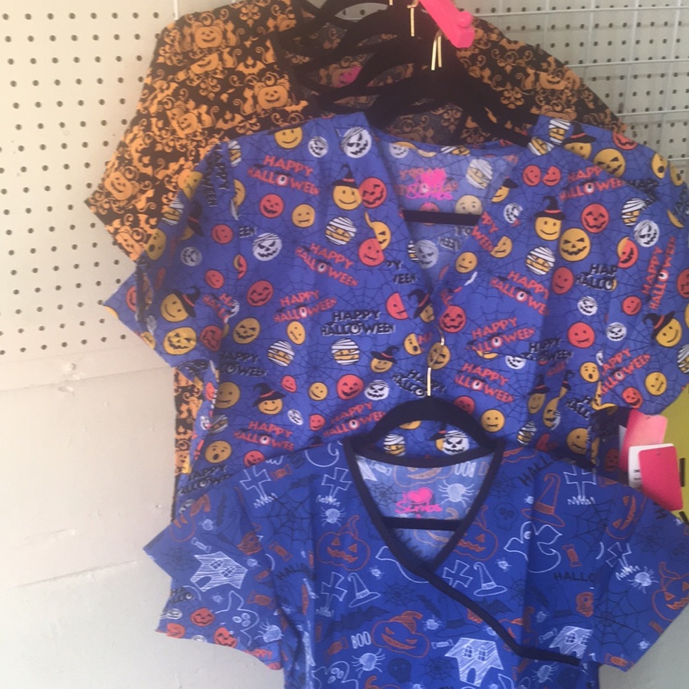 Halloween scrub tops